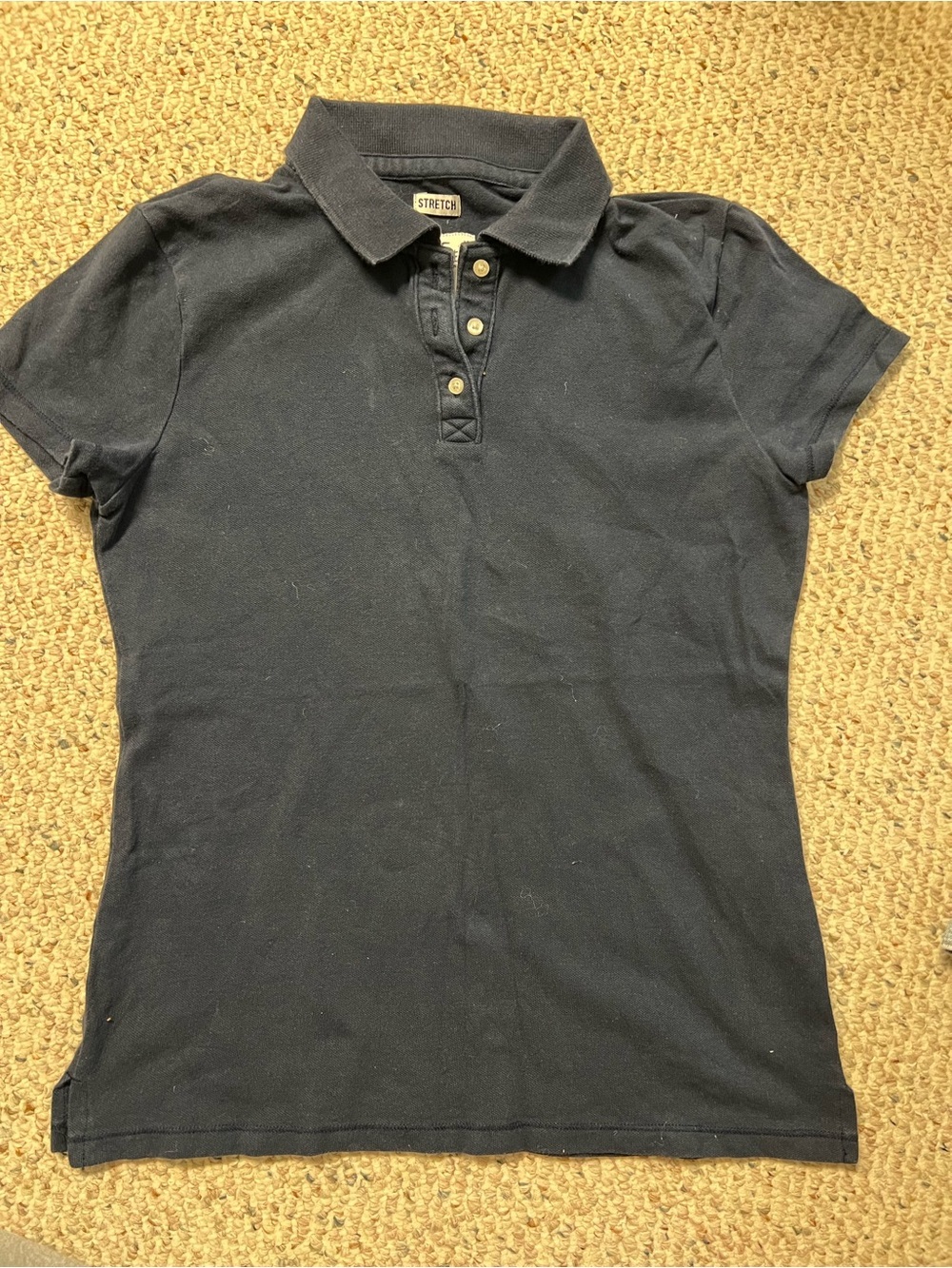 Hollister navy blue Short-Sleeve Button Down Polo